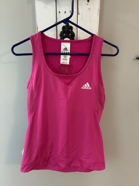 Women’s Adidas pink and white climacool tank top
